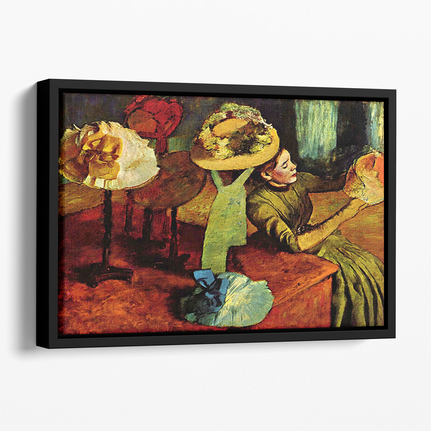 The fashion shop by Degas Floating Framed Canvas