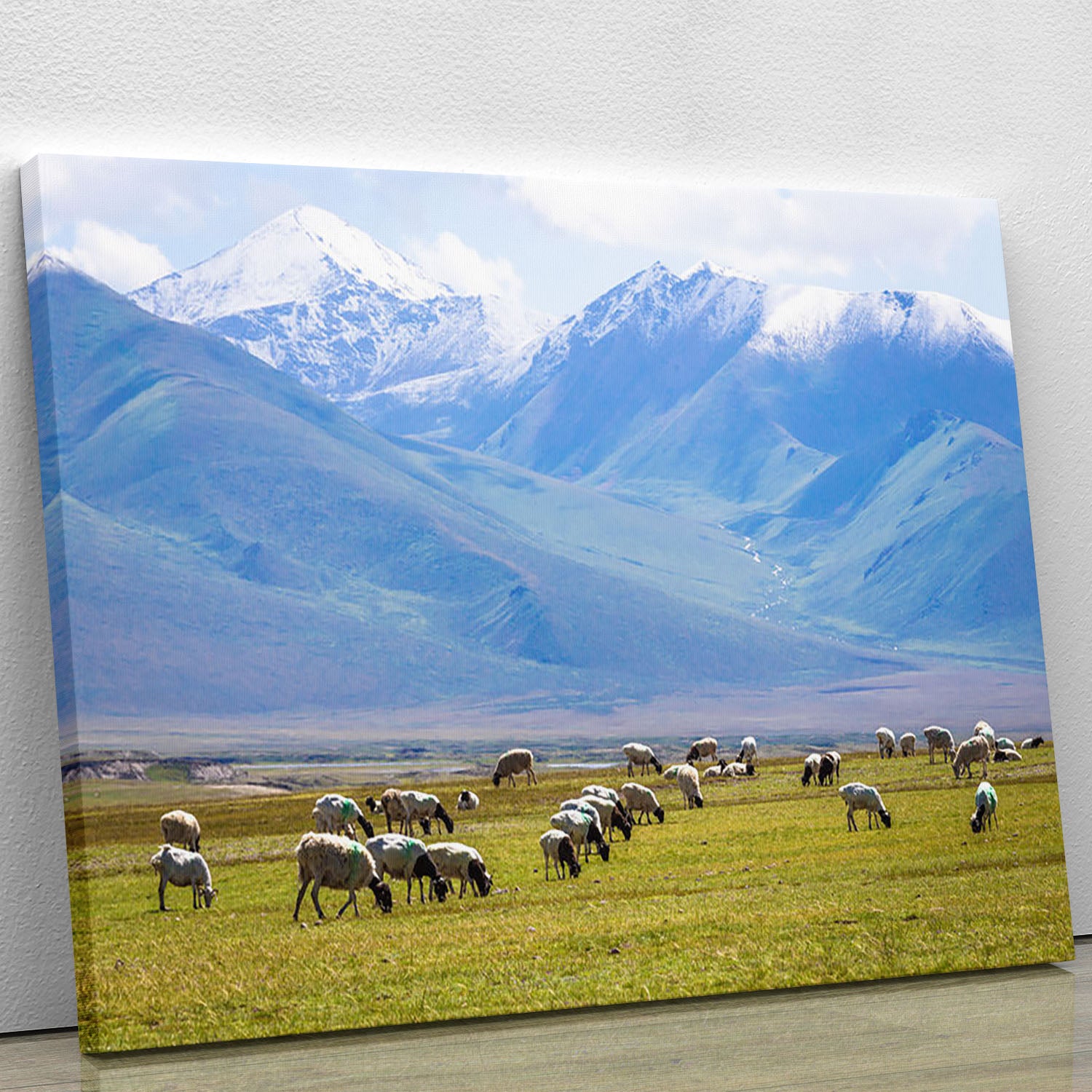 The flock under the snow mountain Canvas Print or Poster - Canvas Art Rocks - 1