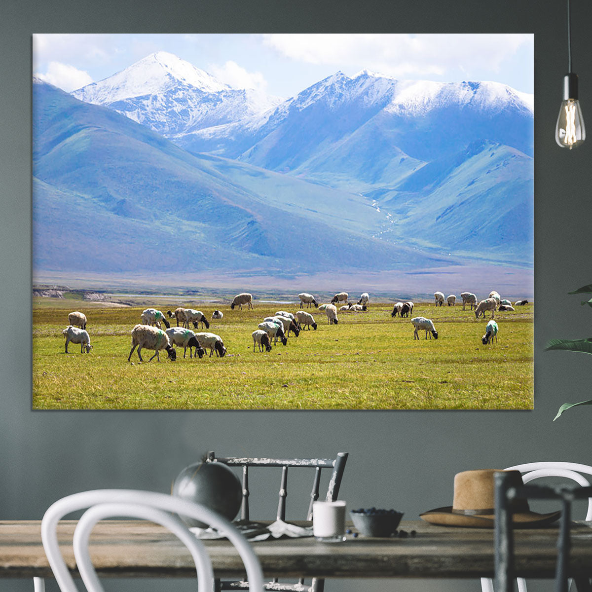 The flock under the snow mountain Canvas Print or Poster - Canvas Art Rocks - 3
