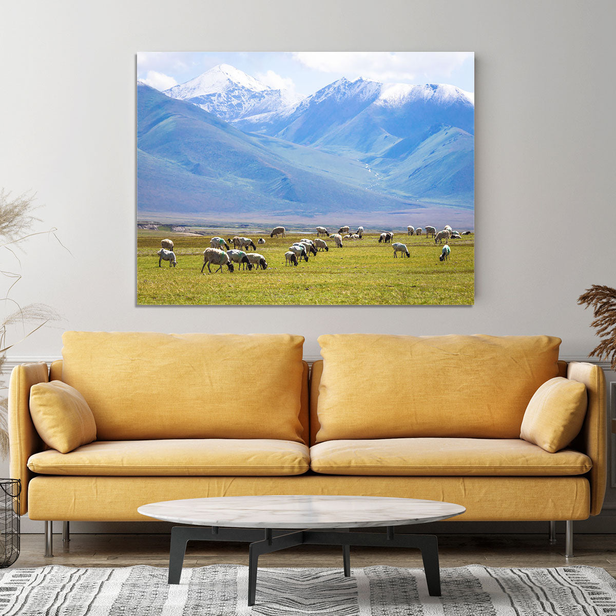 The flock under the snow mountain Canvas Print or Poster - Canvas Art Rocks - 4