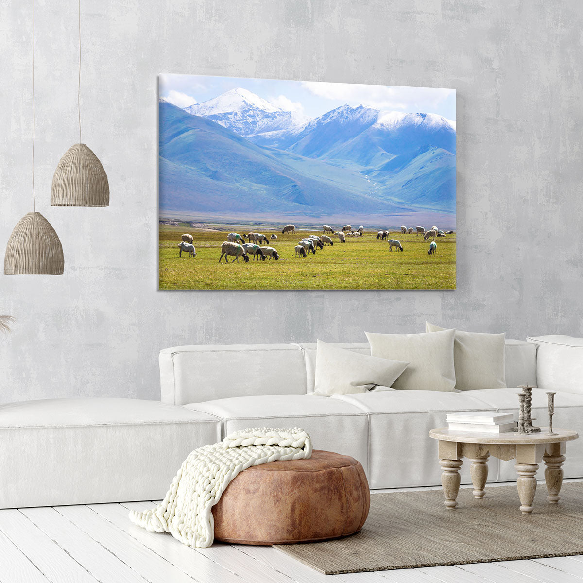 The flock under the snow mountain Canvas Print or Poster - Canvas Art Rocks - 6