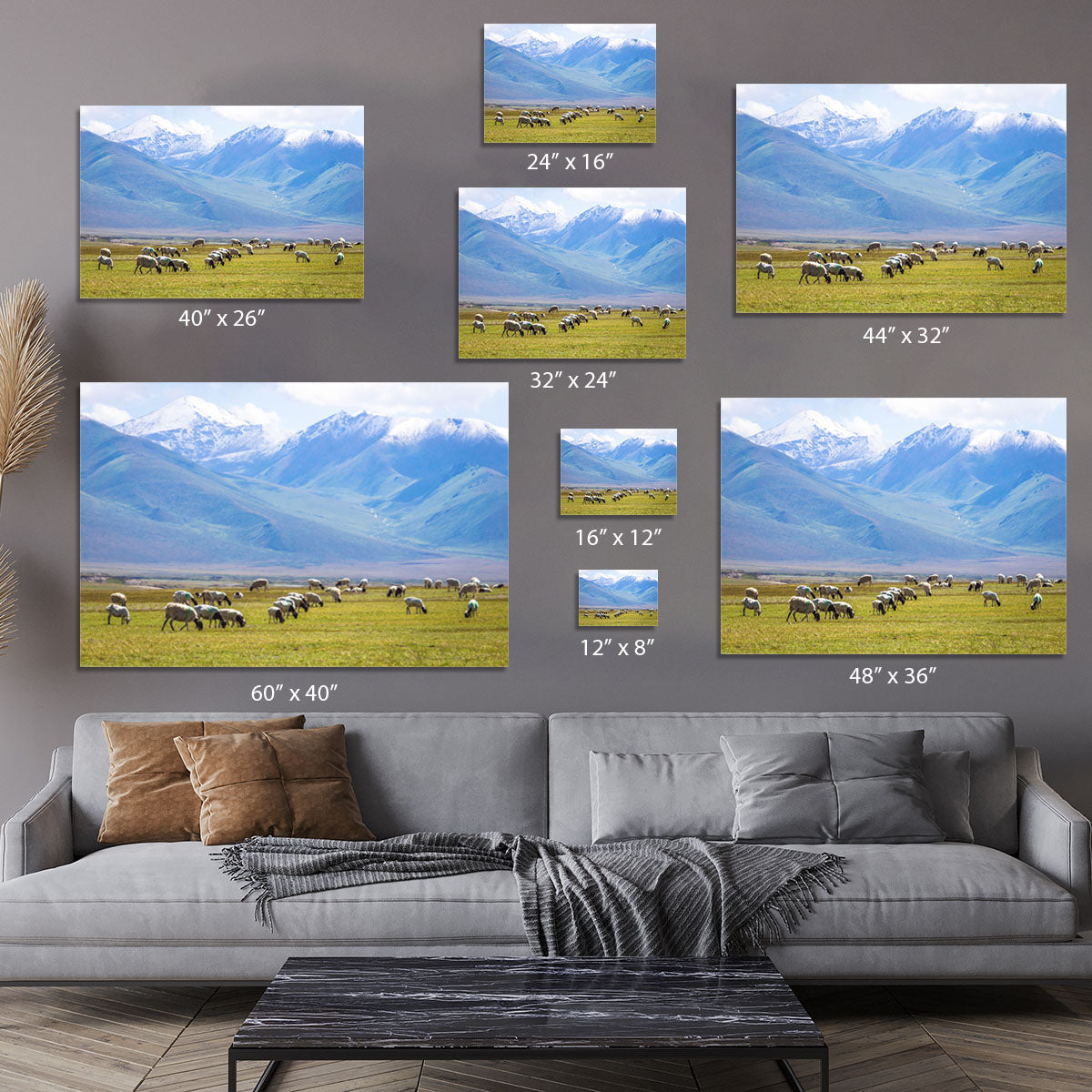 The flock under the snow mountain Canvas Print or Poster - Canvas Art Rocks - 7