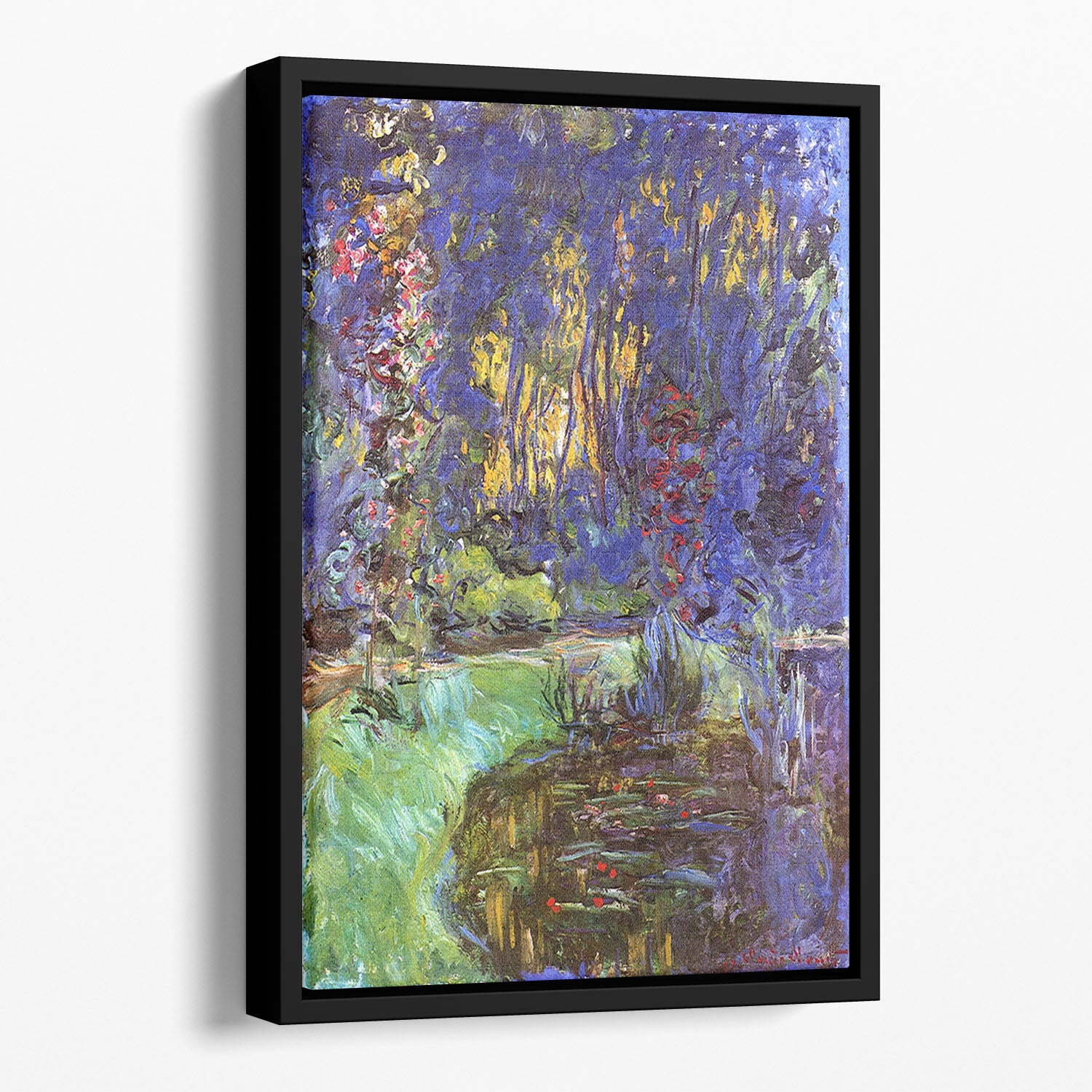 The garden in Giverny by Monet Floating Framed Canvas