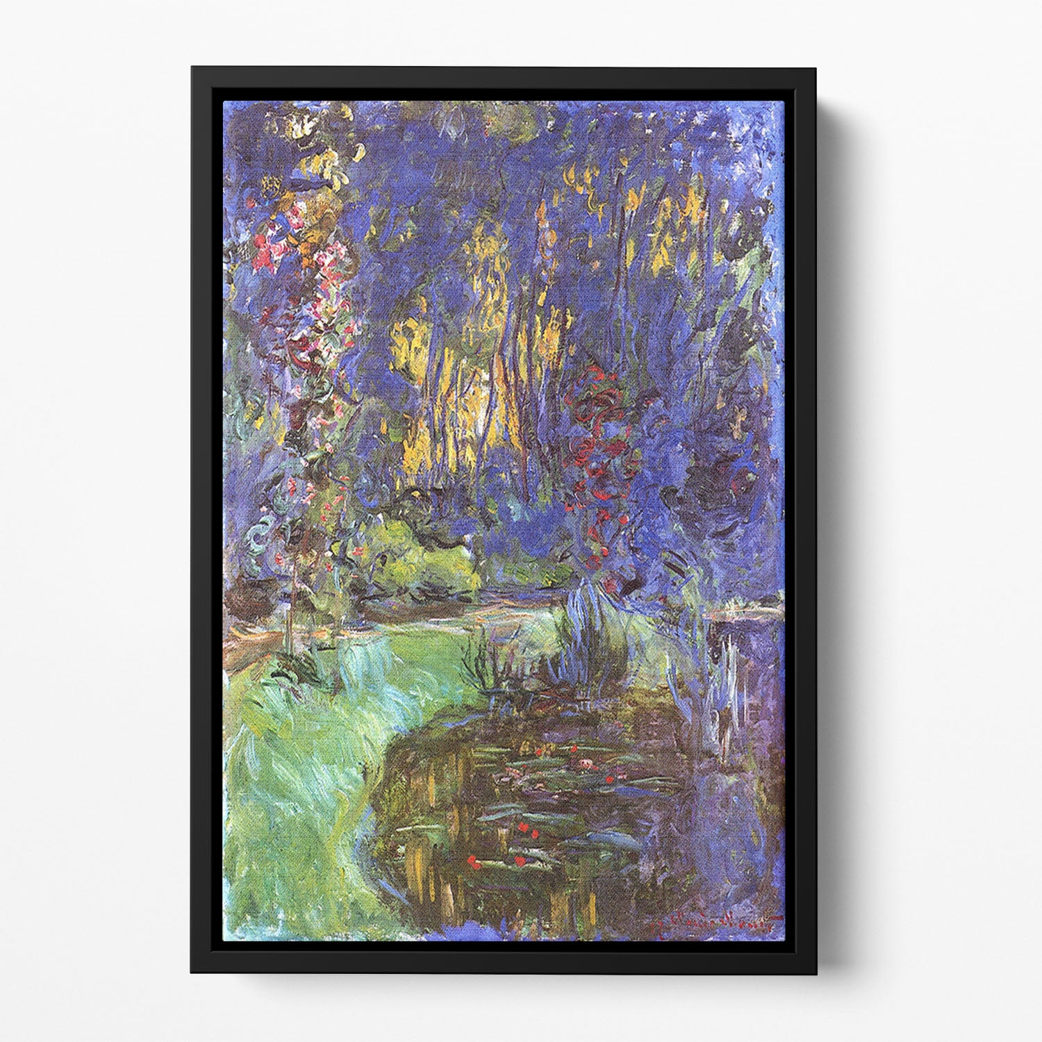 The garden in Giverny by Monet Floating Framed Canvas