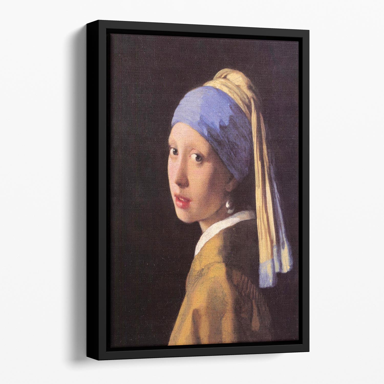 The girl with the pearl earring by Vermeer Floating Framed Canvas