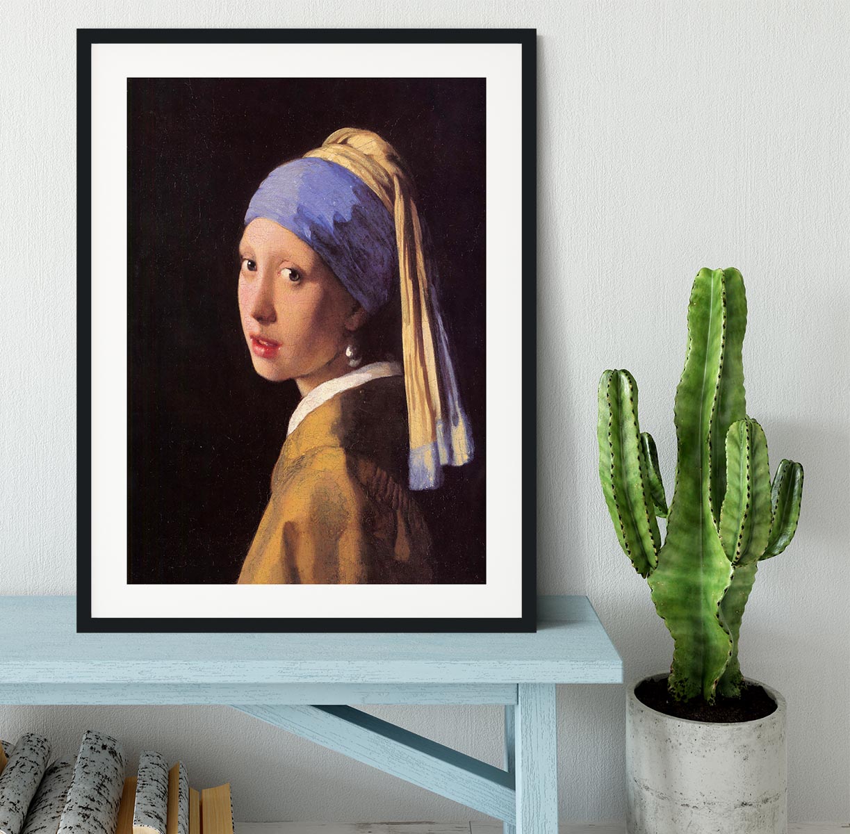 The girl with the pearl earring by Vermeer Framed Print - Canvas Art Rocks - 1