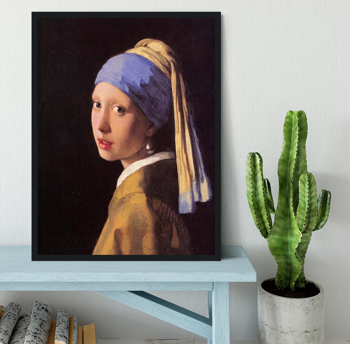 The girl with the pearl earring by Vermeer Framed Print - Canvas Art Rocks - 2