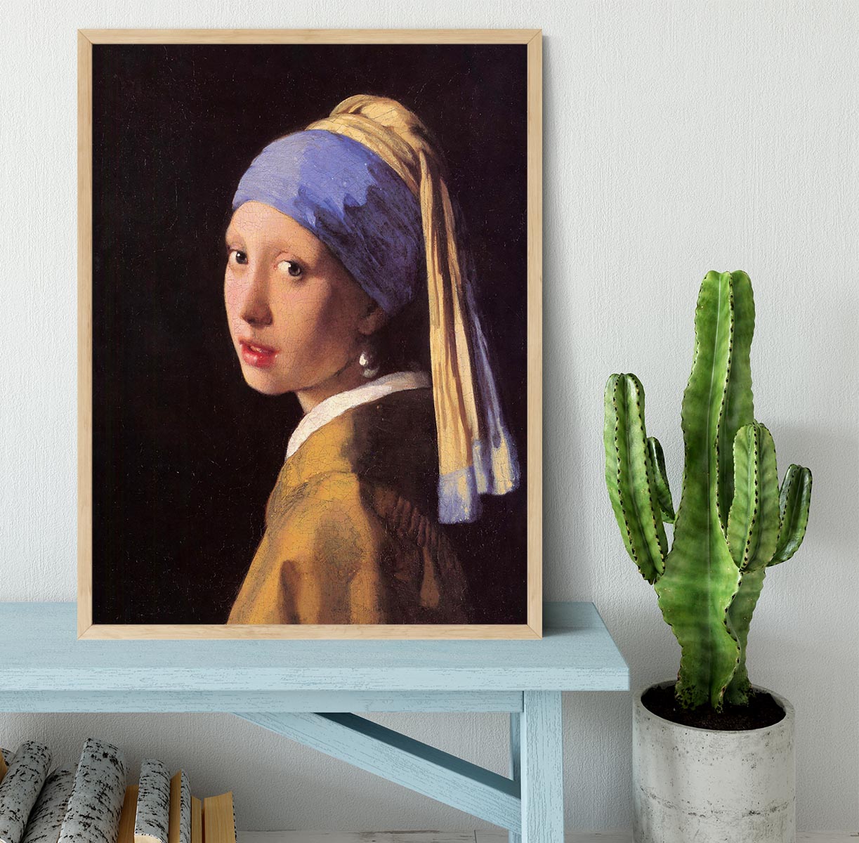 The girl with the pearl earring by Vermeer Framed Print - Canvas Art Rocks - 4