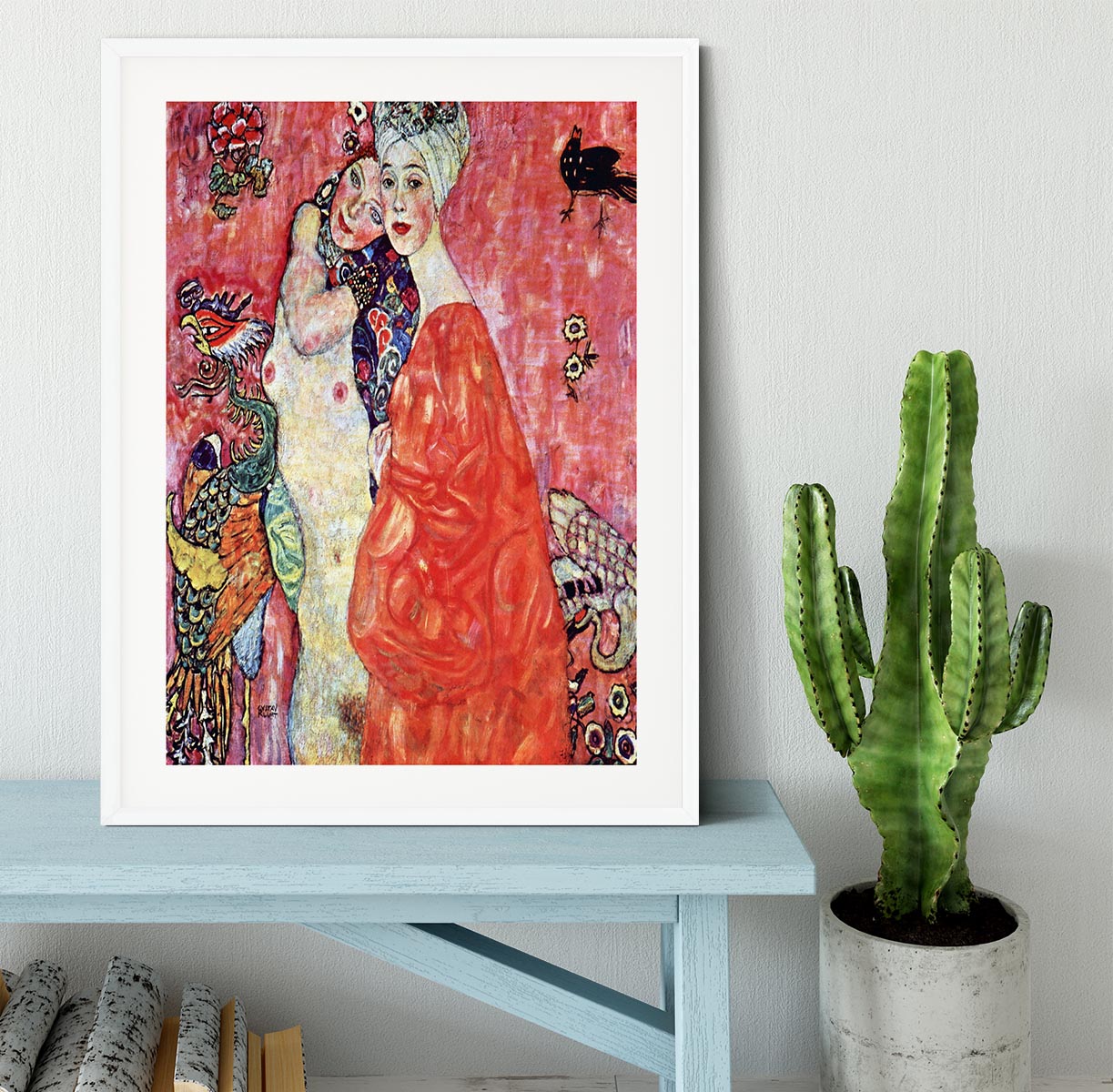 The girlfriends by Klimt Framed Print - Canvas Art Rocks - 5