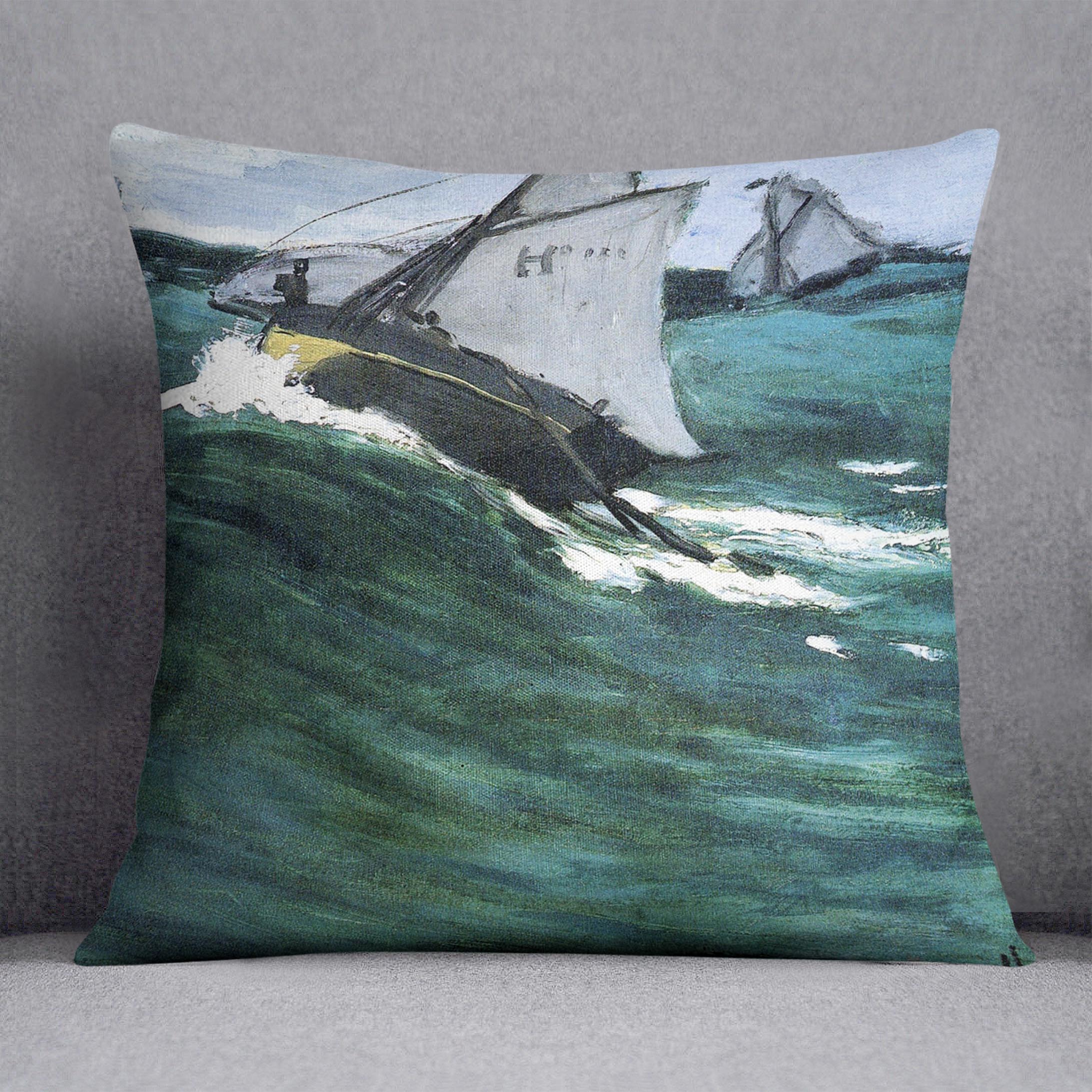 The green wave by Monet Cushion