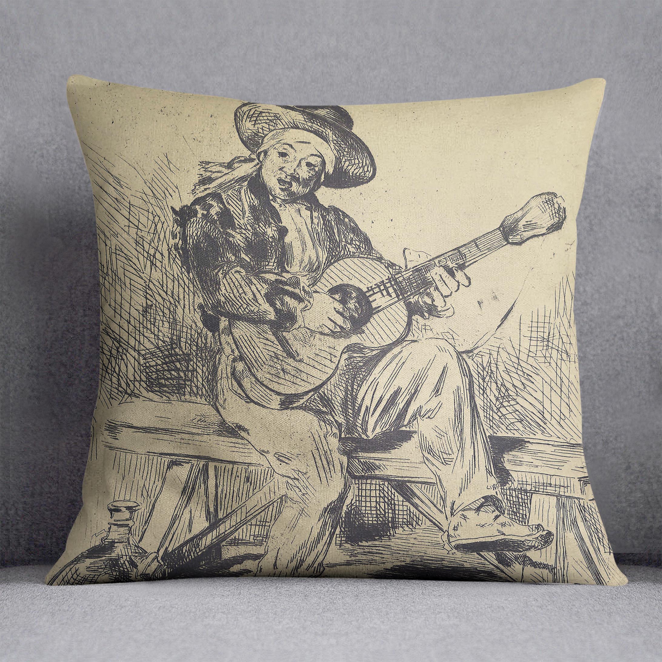 The guitar Player by Manet Cushion