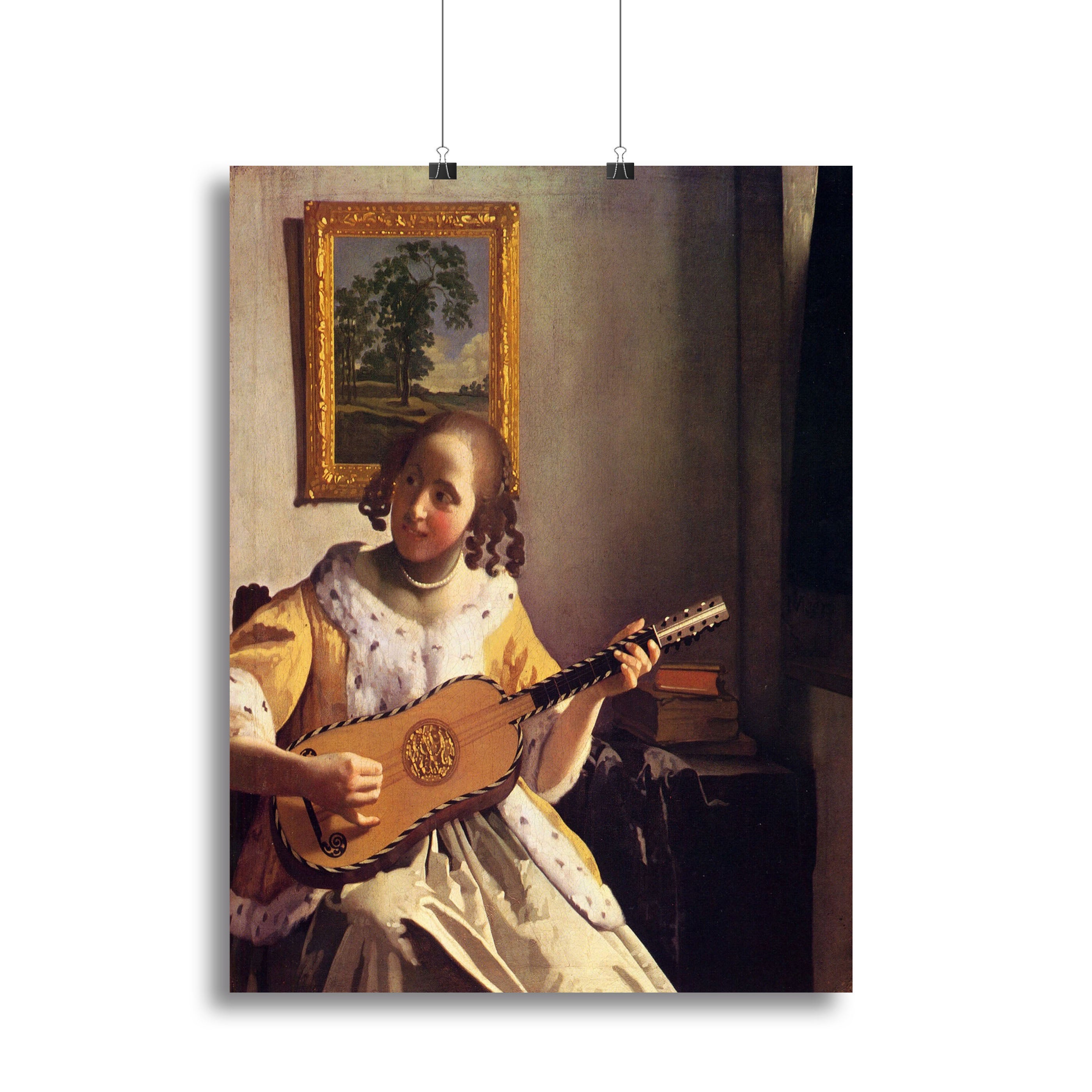 The guitar player by Vermeer Canvas Print or Poster - Canvas Art Rocks - 2