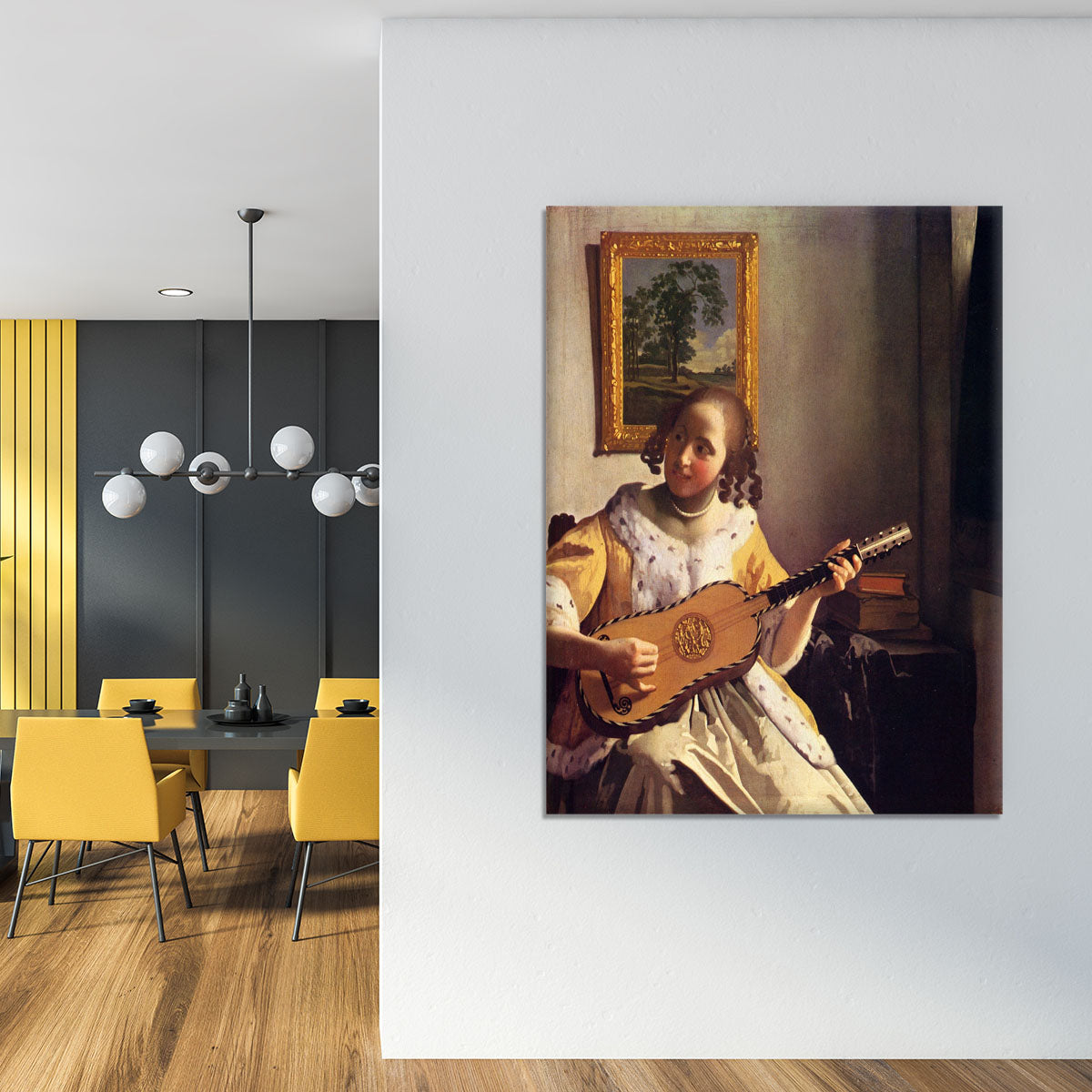 The guitar player by Vermeer Canvas Print or Poster - Canvas Art Rocks - 4