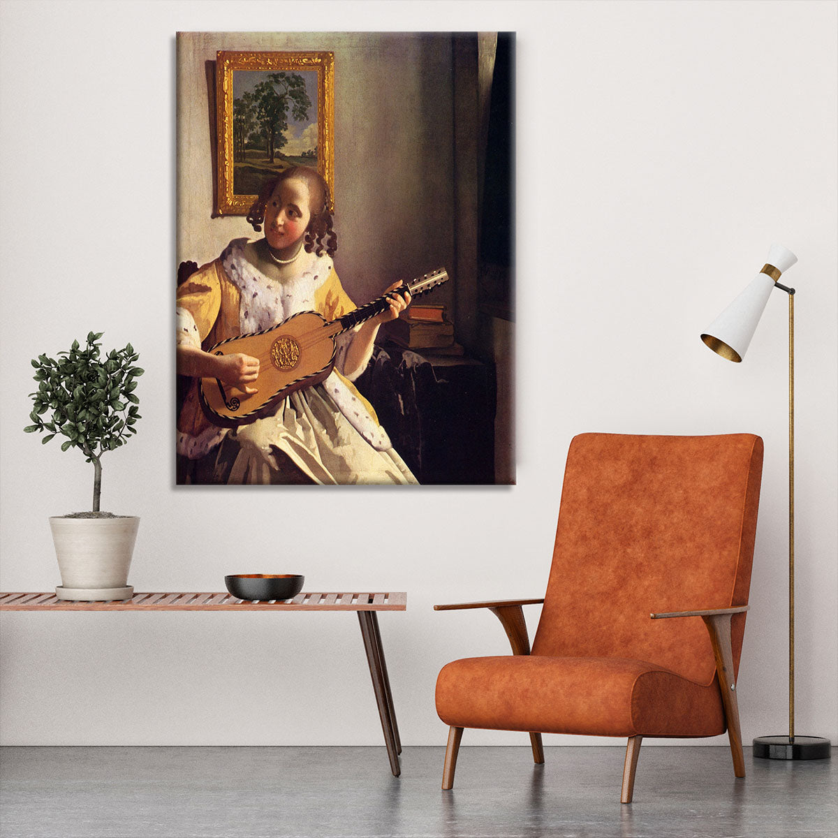 The guitar player by Vermeer Canvas Print or Poster - Canvas Art Rocks - 6