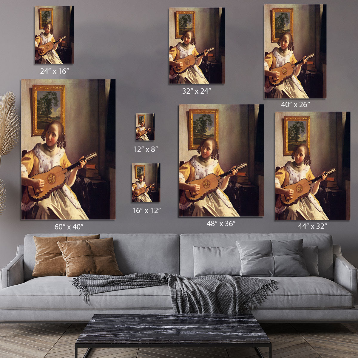 The guitar player by Vermeer Canvas Print or Poster - Canvas Art Rocks - 7