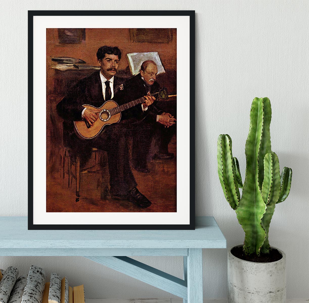 The guitarist Pagans and Monsieur Degas by Manet Framed Print - Canvas Art Rocks - 1