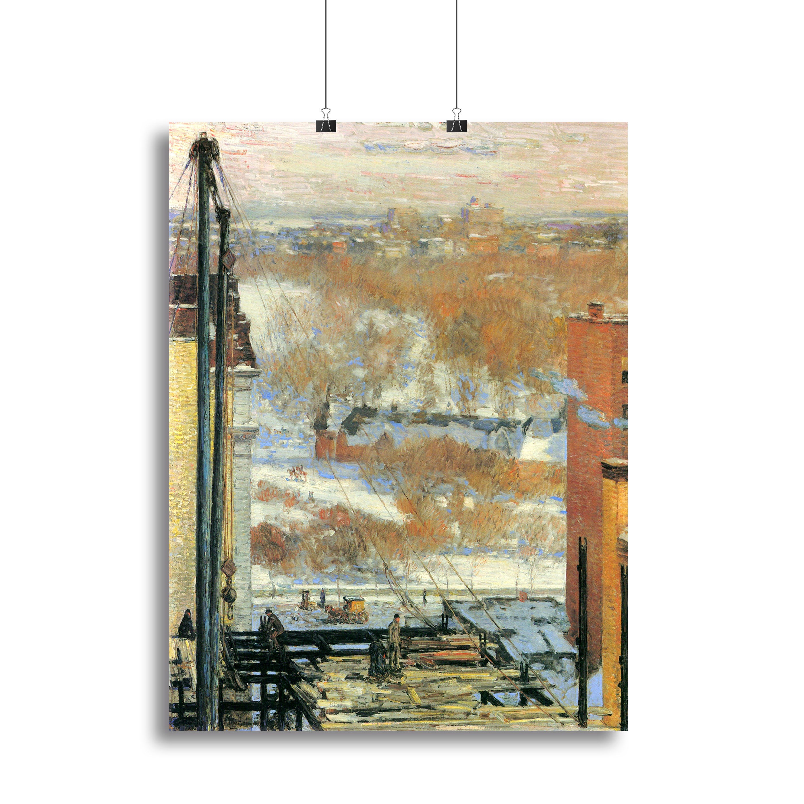The hut and the skyscrapers by Hassam Canvas Print or Poster - Canvas Art Rocks - 2
