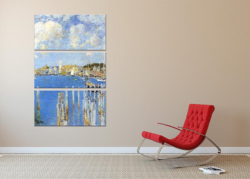 The inland port of Gloucester by Hassam 3 Split Panel Canvas Print - Canvas Art Rocks - 2