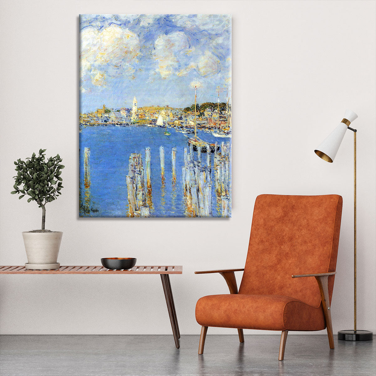 The inland port of Gloucester by Hassam Canvas Print or Poster - Canvas Art Rocks - 6