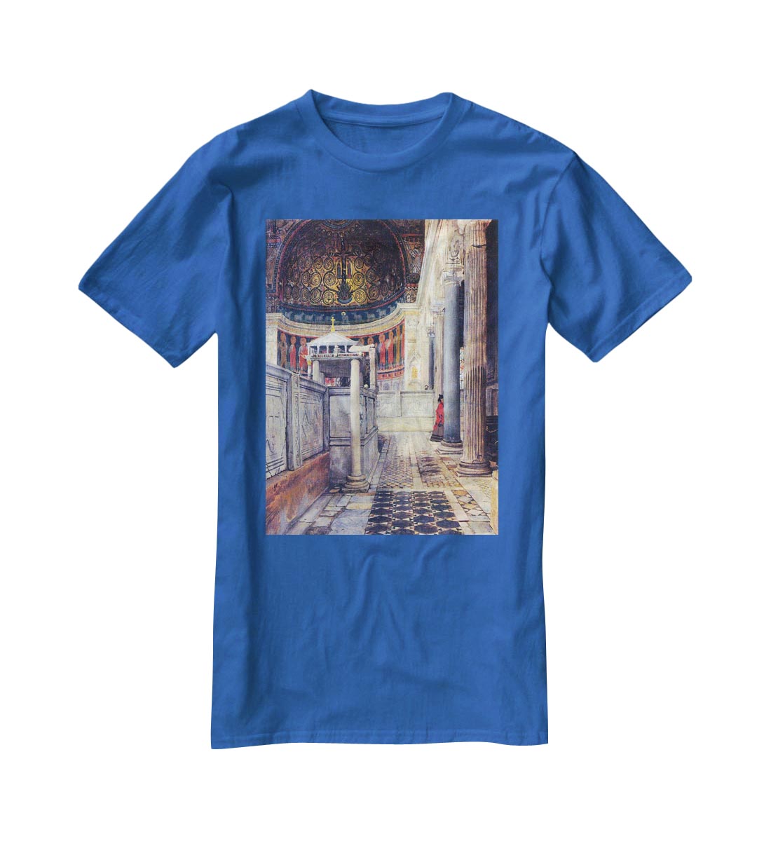 The interior of the church of San Clemente Rome by Alma Tadema T-Shirt - Canvas Art Rocks - 2