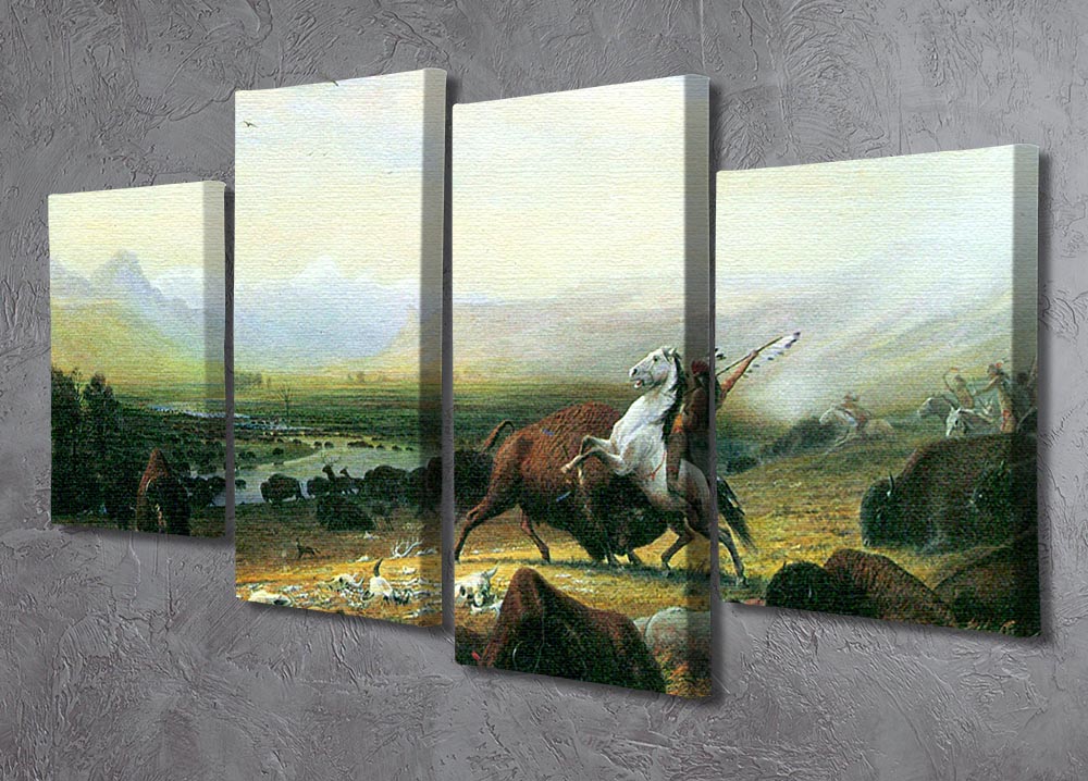 The last Buffalo by Bierstadt 4 Split Panel Canvas - Canvas Art Rocks - 2