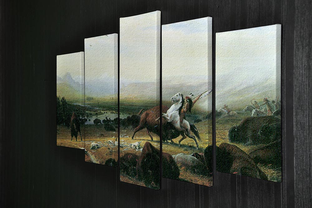 The last Buffalo by Bierstadt 5 Split Panel Canvas - Canvas Art Rocks - 2