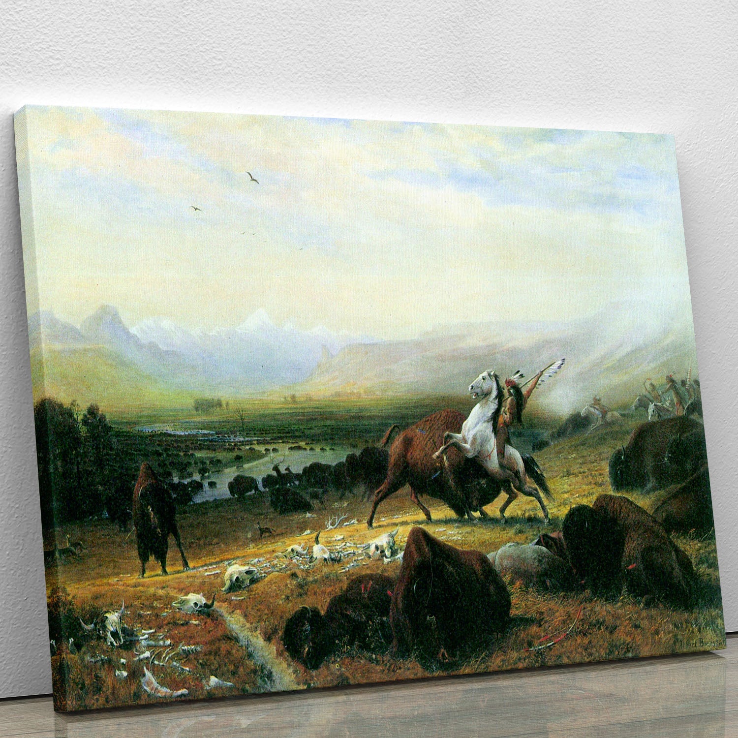The last Buffalo by Bierstadt Canvas Print or Poster - Canvas Art Rocks - 1