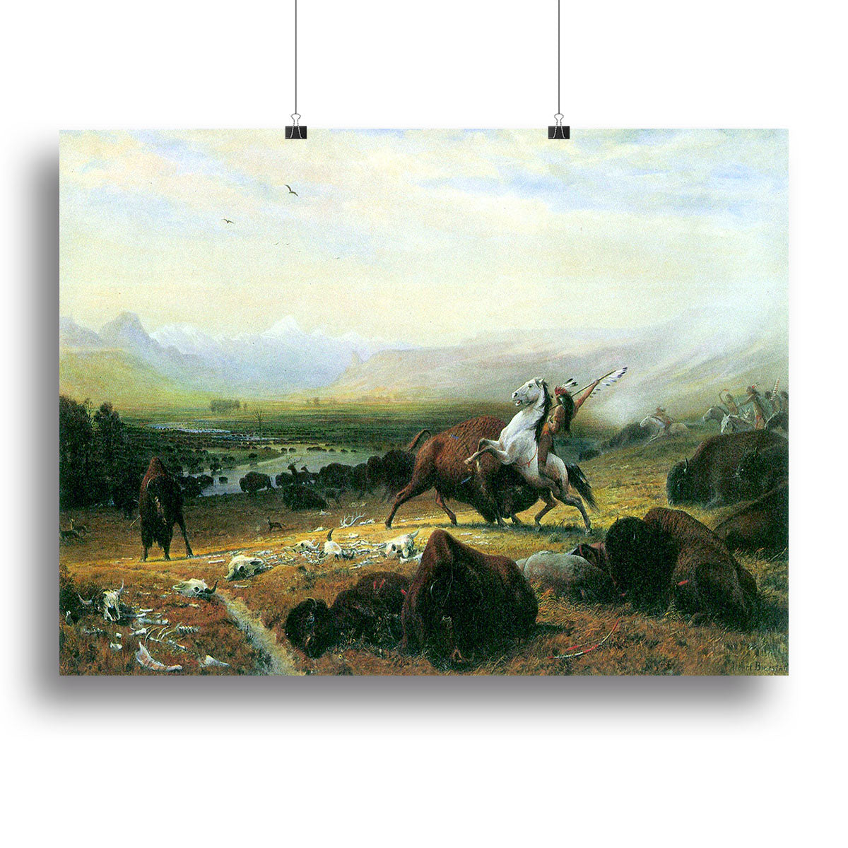 The last Buffalo by Bierstadt Canvas Print or Poster - Canvas Art Rocks - 2