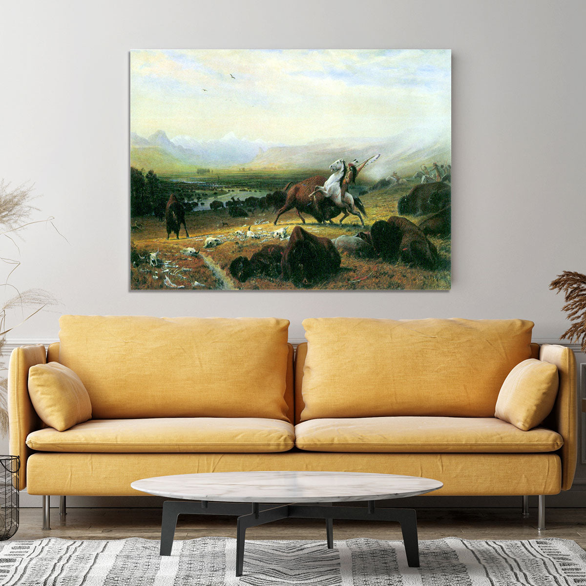 The last Buffalo by Bierstadt Canvas Print or Poster - Canvas Art Rocks - 4