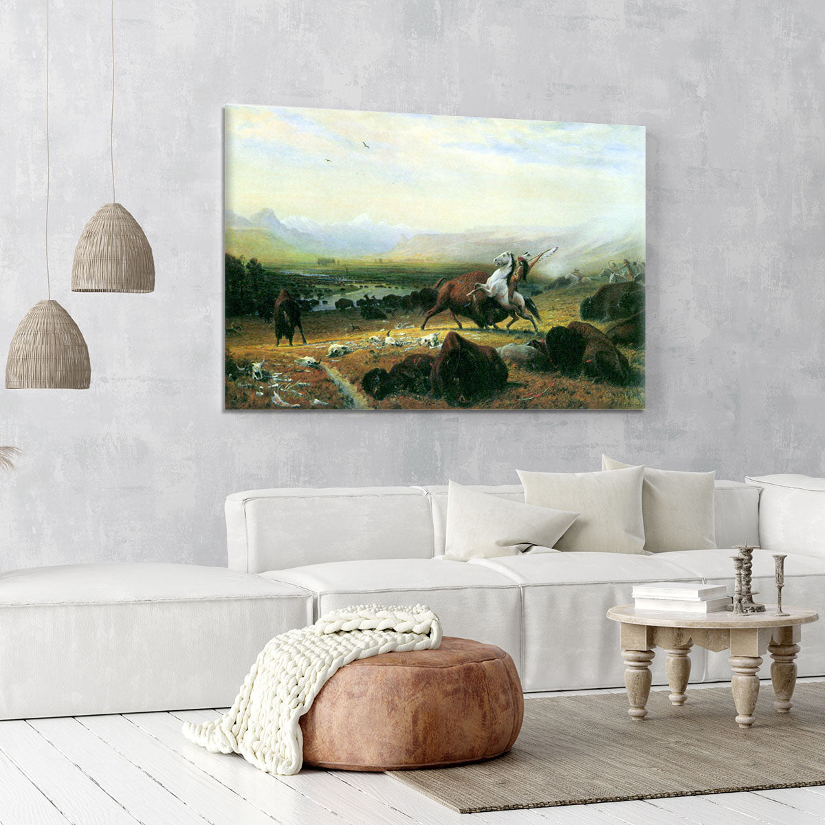 The last Buffalo by Bierstadt Canvas Print or Poster - Canvas Art Rocks - 6