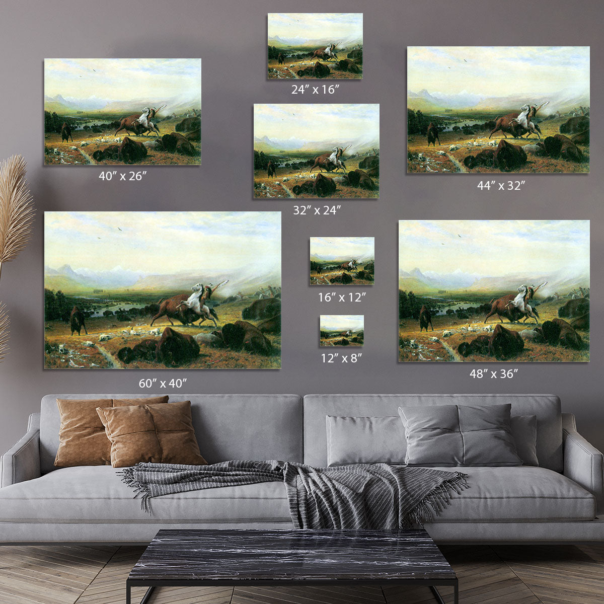 The last Buffalo by Bierstadt Canvas Print or Poster - Canvas Art Rocks - 7