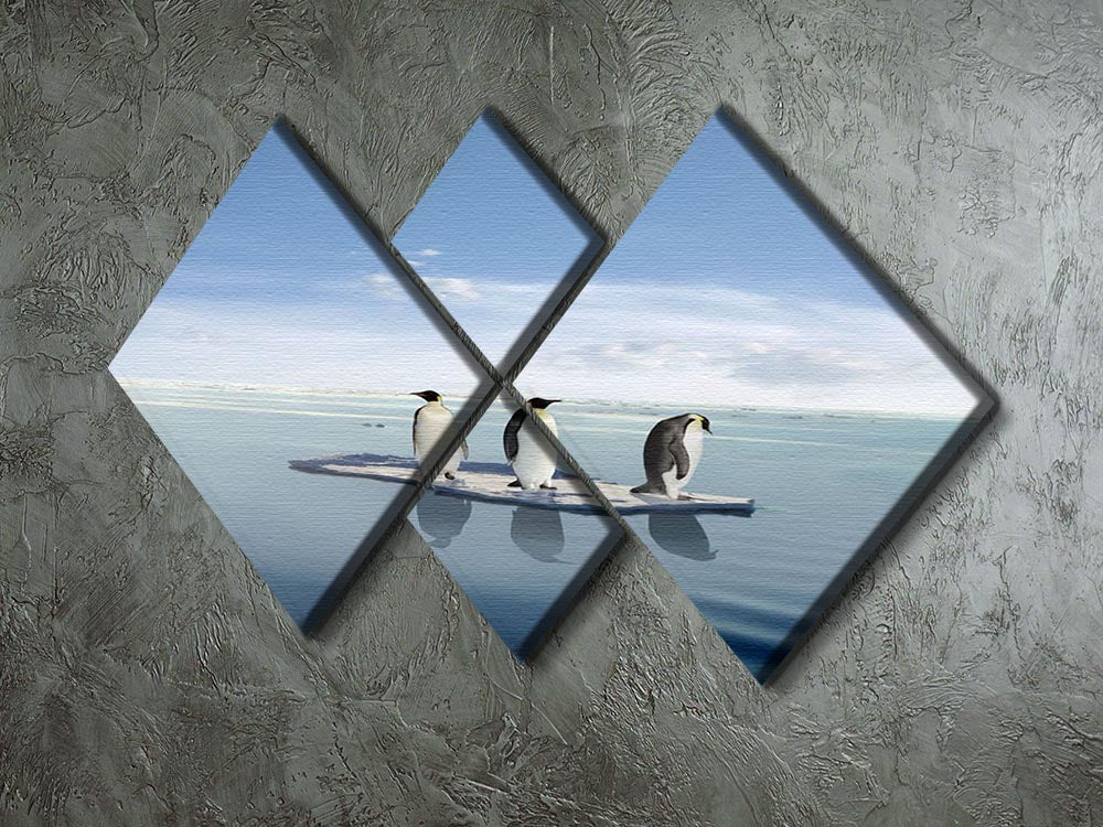 The last penguin survivers 4 Square Multi Panel Canvas - Canvas Art Rocks - 2