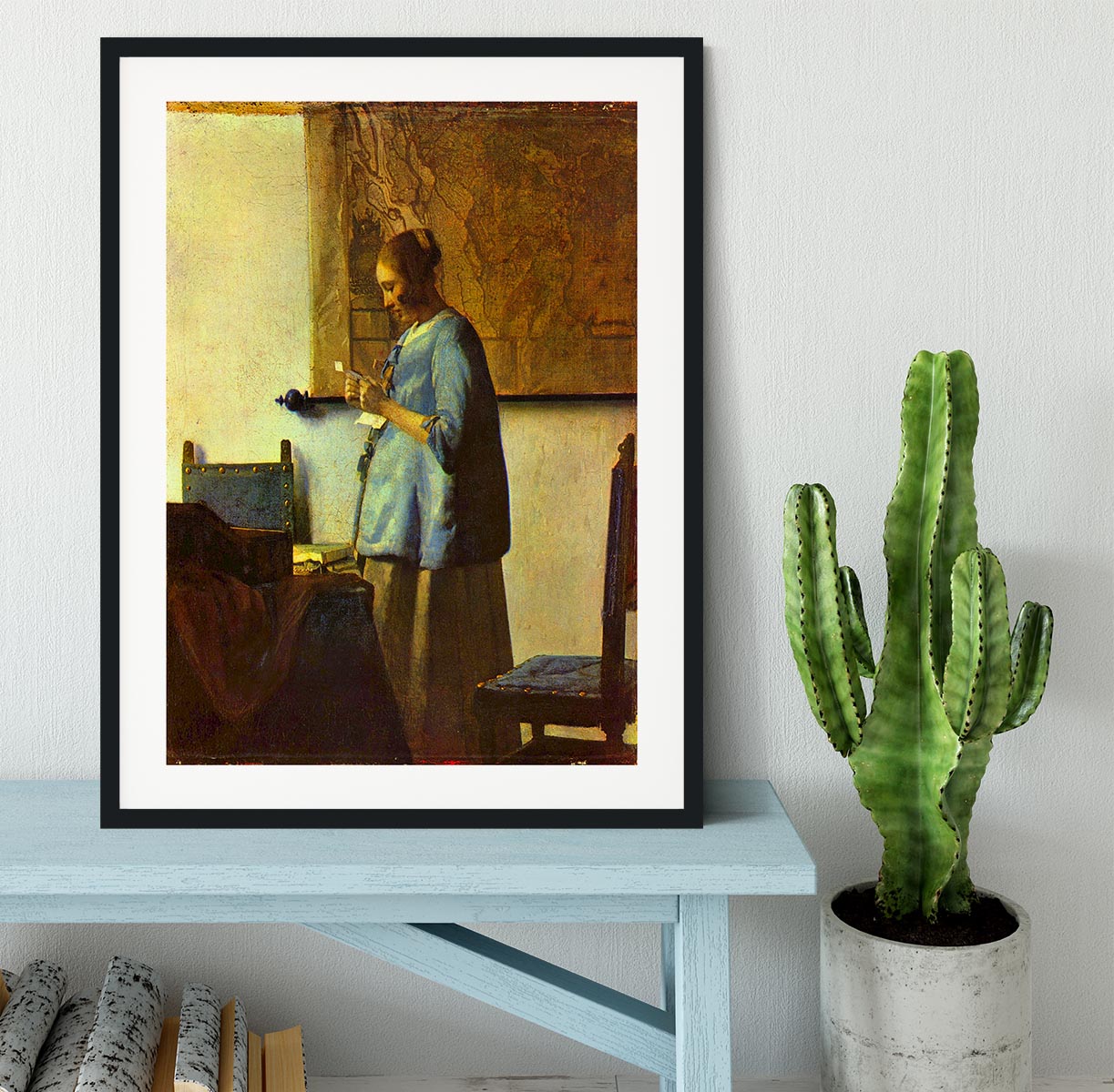 The letter reader by Vermeer Framed Print - Canvas Art Rocks - 1
