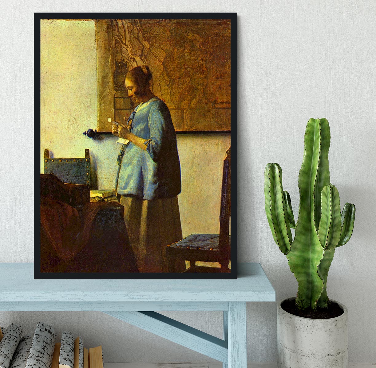 The letter reader by Vermeer Framed Print - Canvas Art Rocks - 2