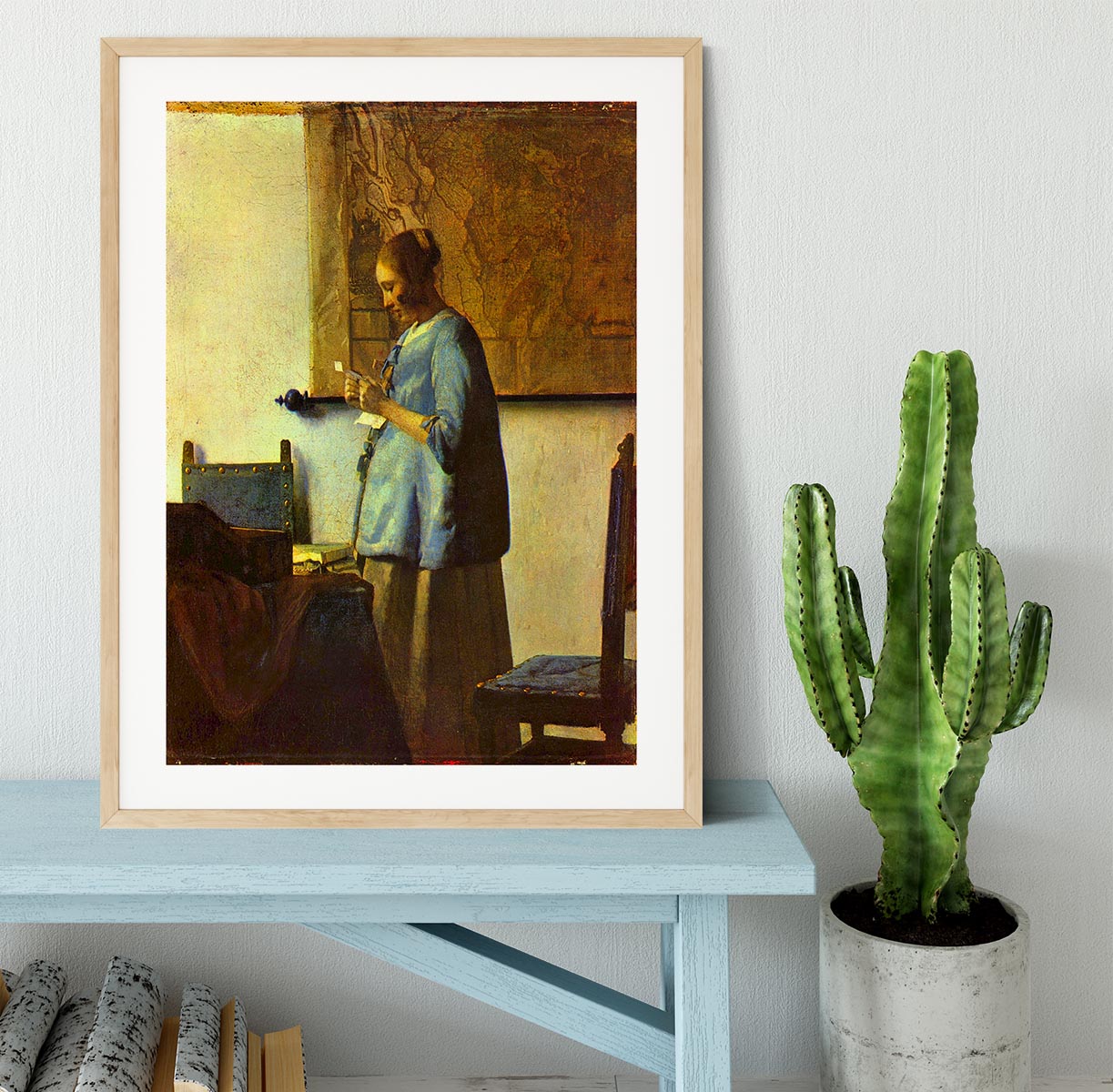 The letter reader by Vermeer Framed Print - Canvas Art Rocks - 3