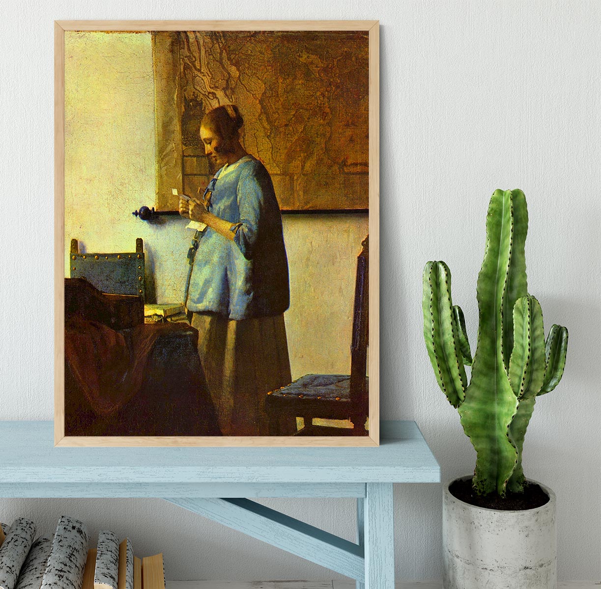 The letter reader by Vermeer Framed Print - Canvas Art Rocks - 4