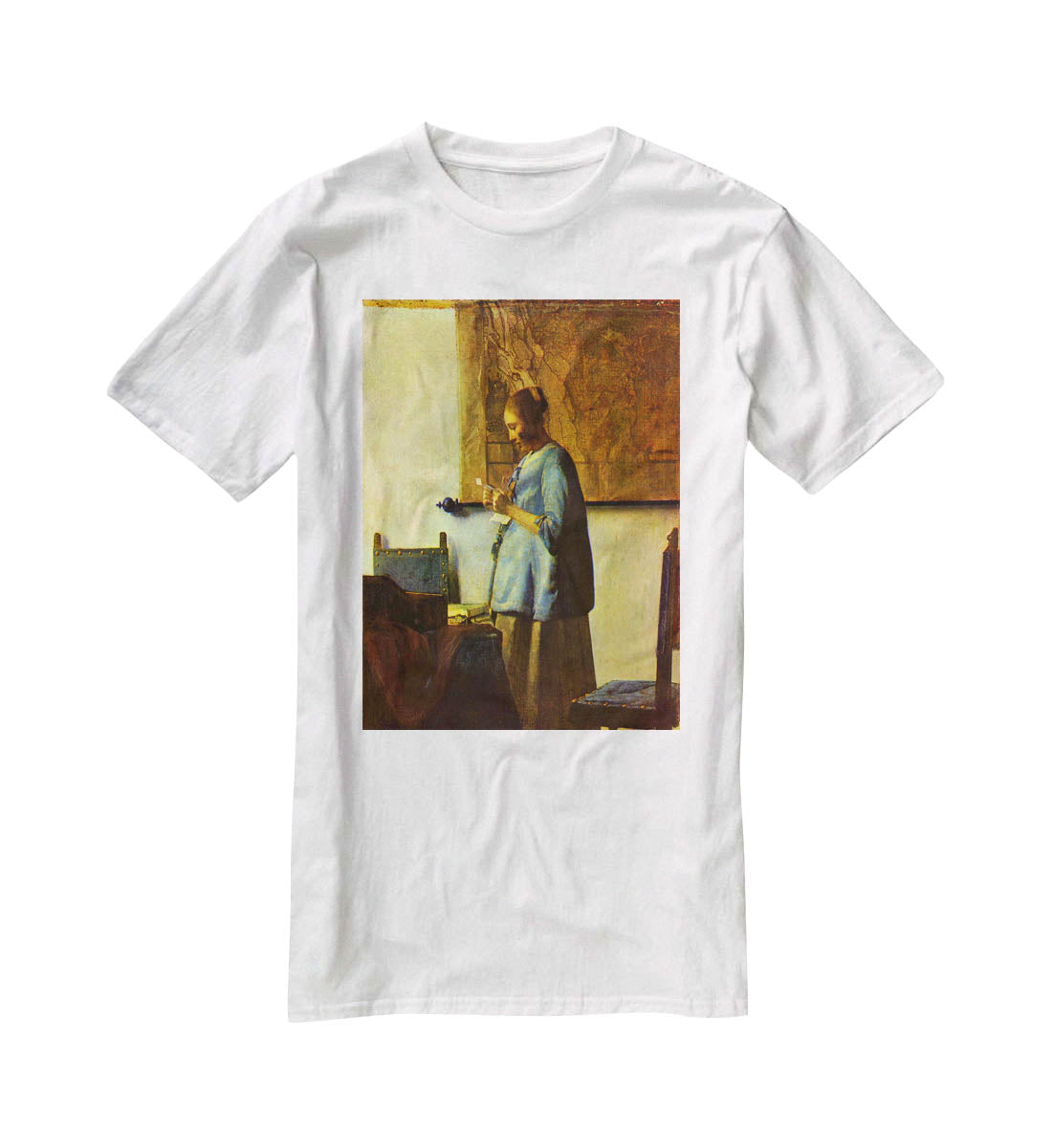 The letter reader by Vermeer T-Shirt - Canvas Art Rocks - 5