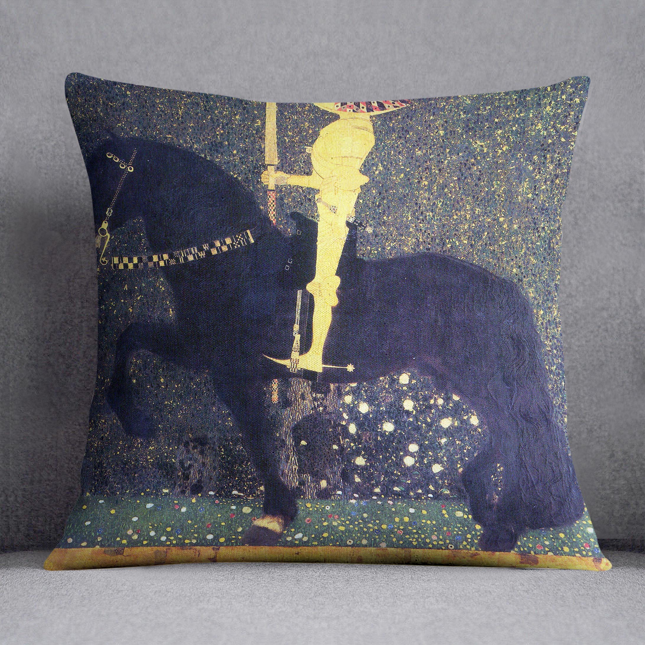 The life of a struggle The Golden Knights by Klimt Cushion