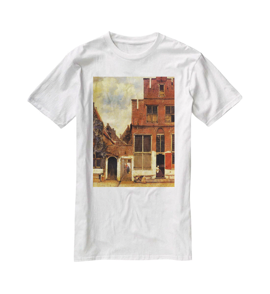 The little street by Vermeer T-Shirt - Canvas Art Rocks - 5