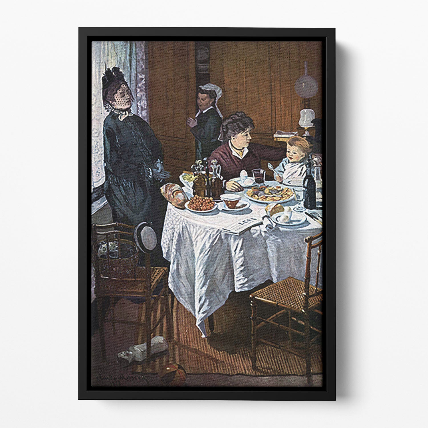 The lunch 1 by Monet Floating Framed Canvas