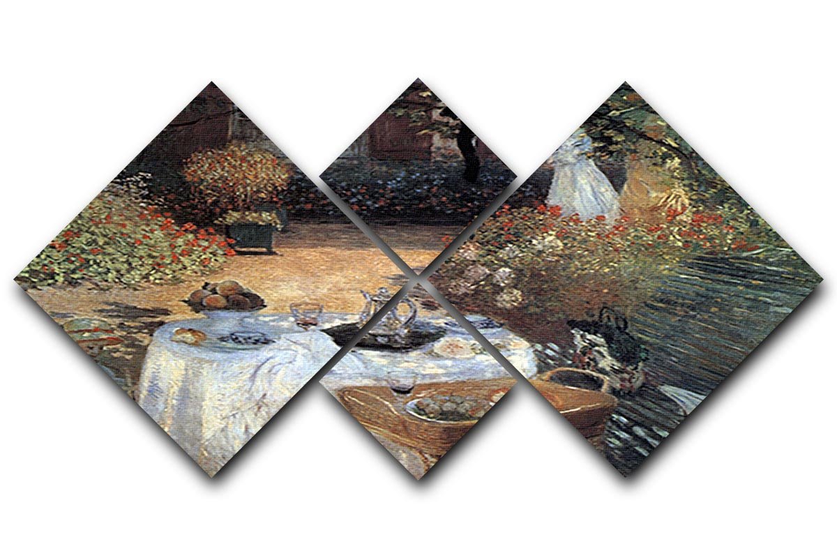 The lunch 2 by Monet 4 Square Multi Panel Canvas  - Canvas Art Rocks - 1