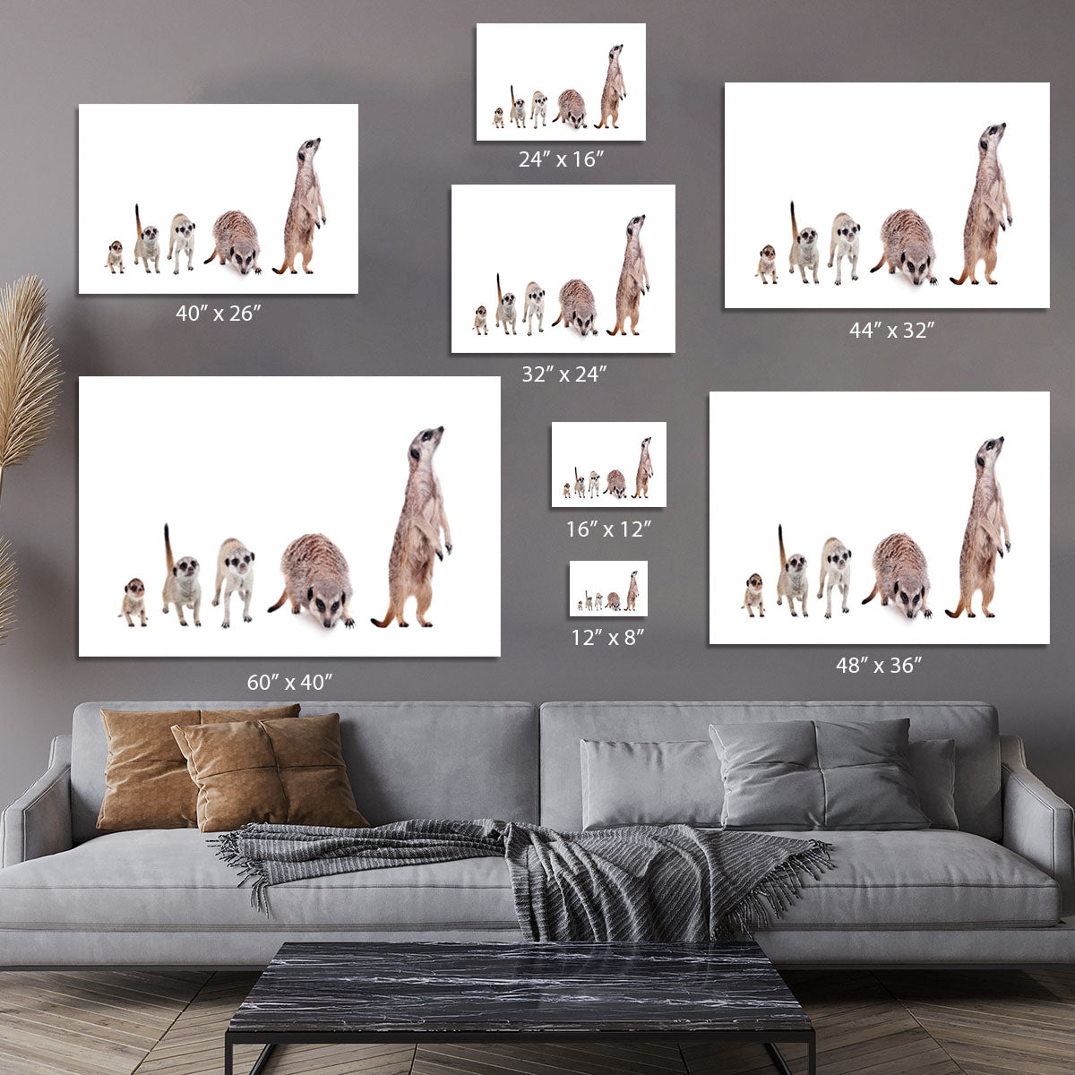 The meerkats on white Canvas Print or Poster - Canvas Art Rocks - 7