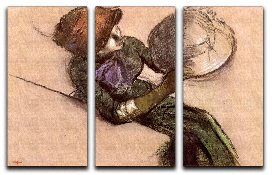 The milliner 2 by Degas 3 Split Panel Canvas Print - Canvas Art Rocks - 1