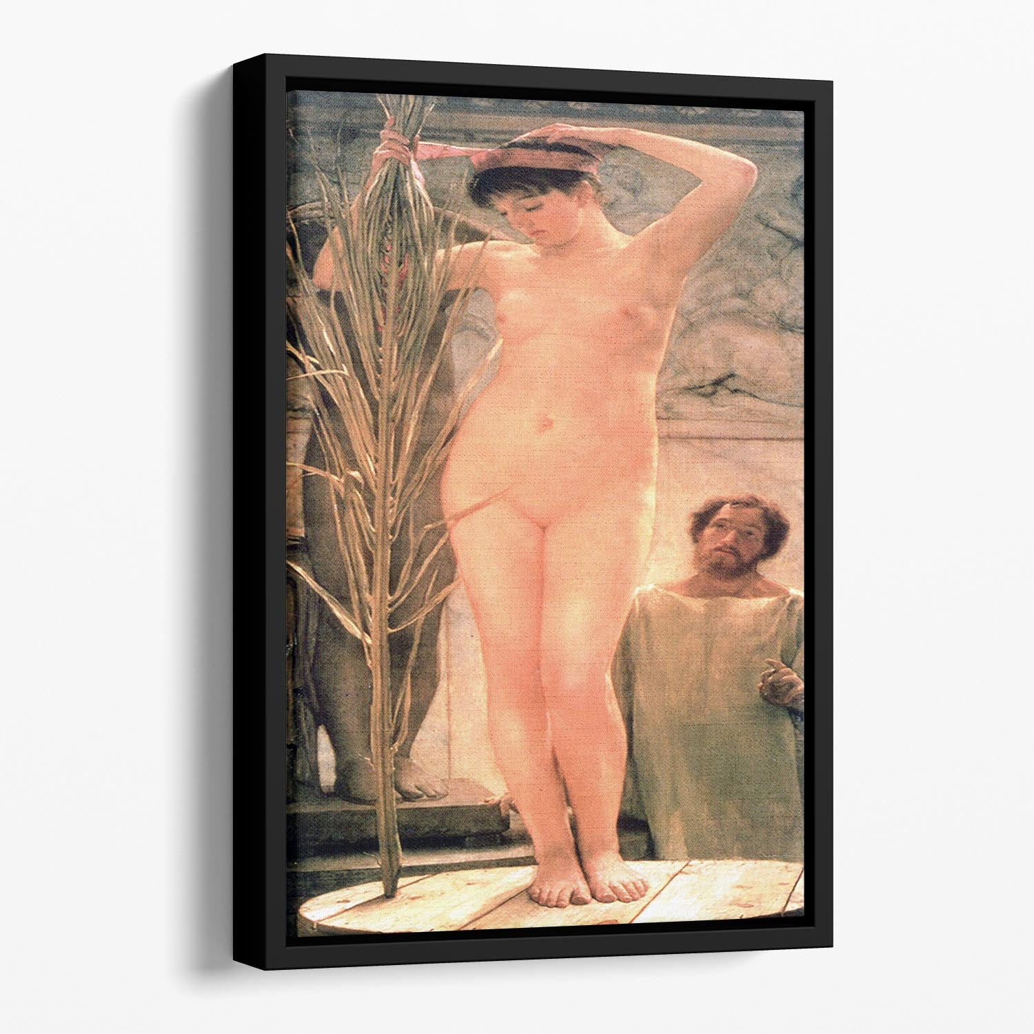 The model of a sculptor Venus Esquilina by Alma Tadema Floating Framed Canvas - Canvas Art Rocks - 1