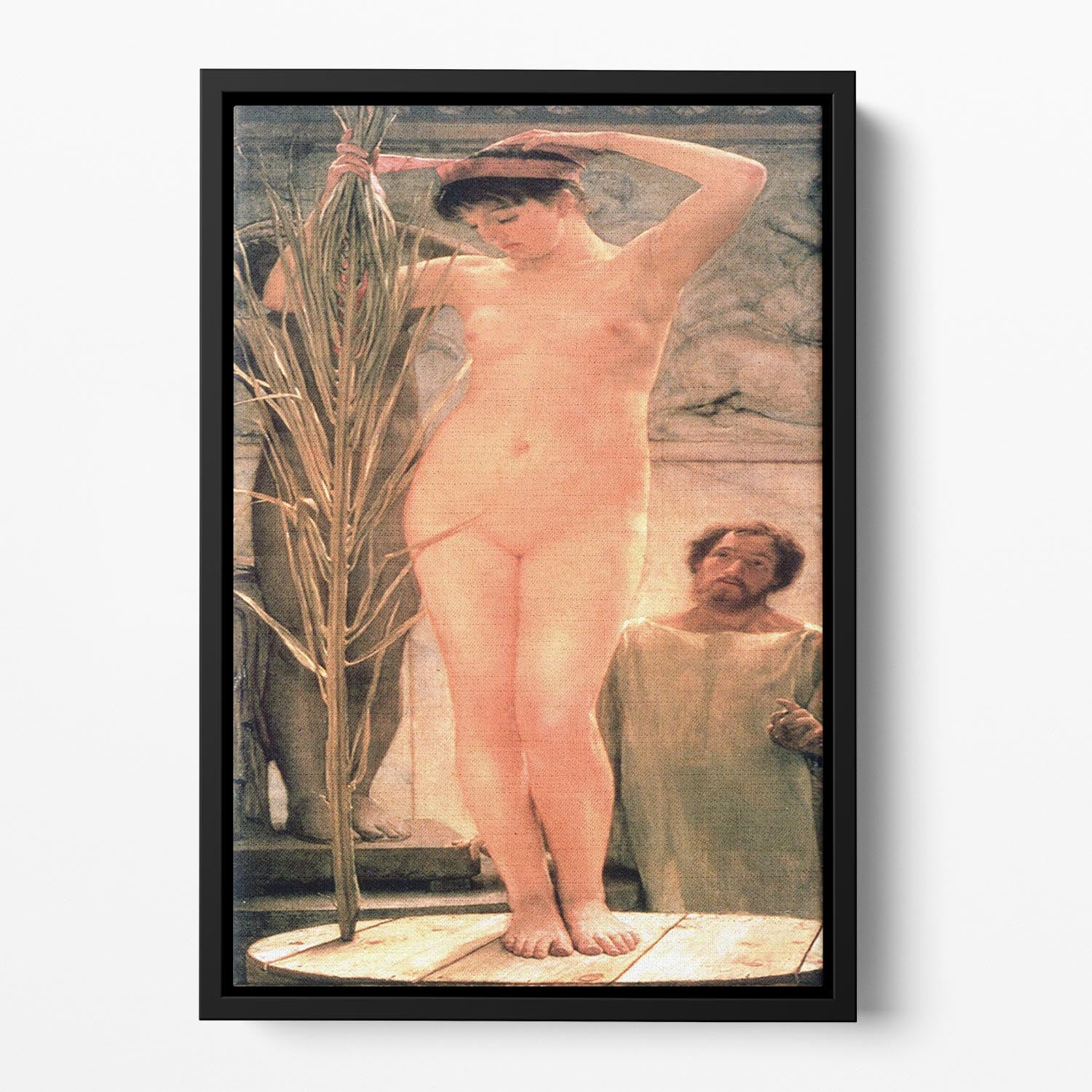 The model of a sculptor Venus Esquilina by Alma Tadema Floating Framed Canvas - Canvas Art Rocks - 2