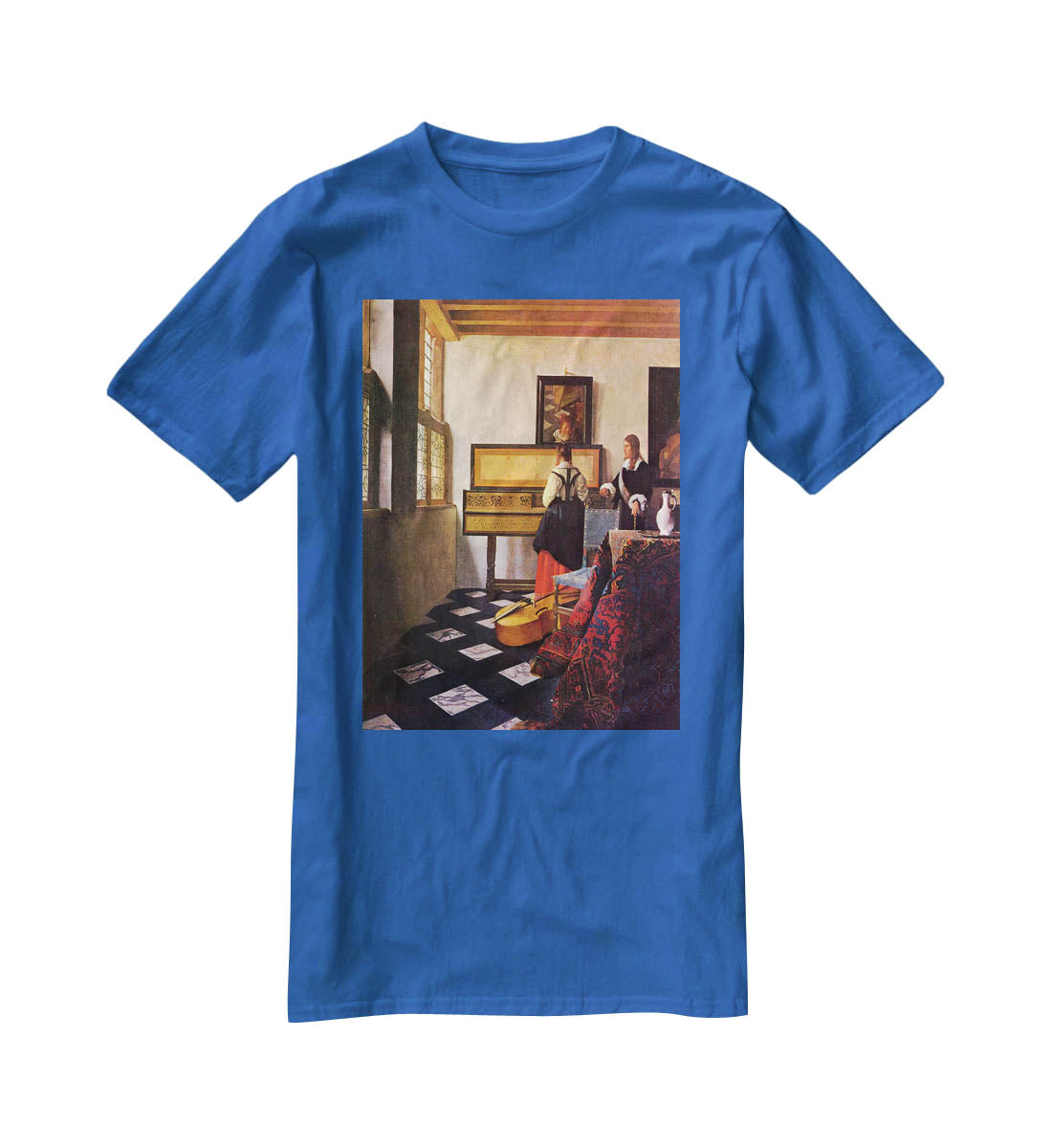 The music lesson by Vermeer T-Shirt - Canvas Art Rocks - 2