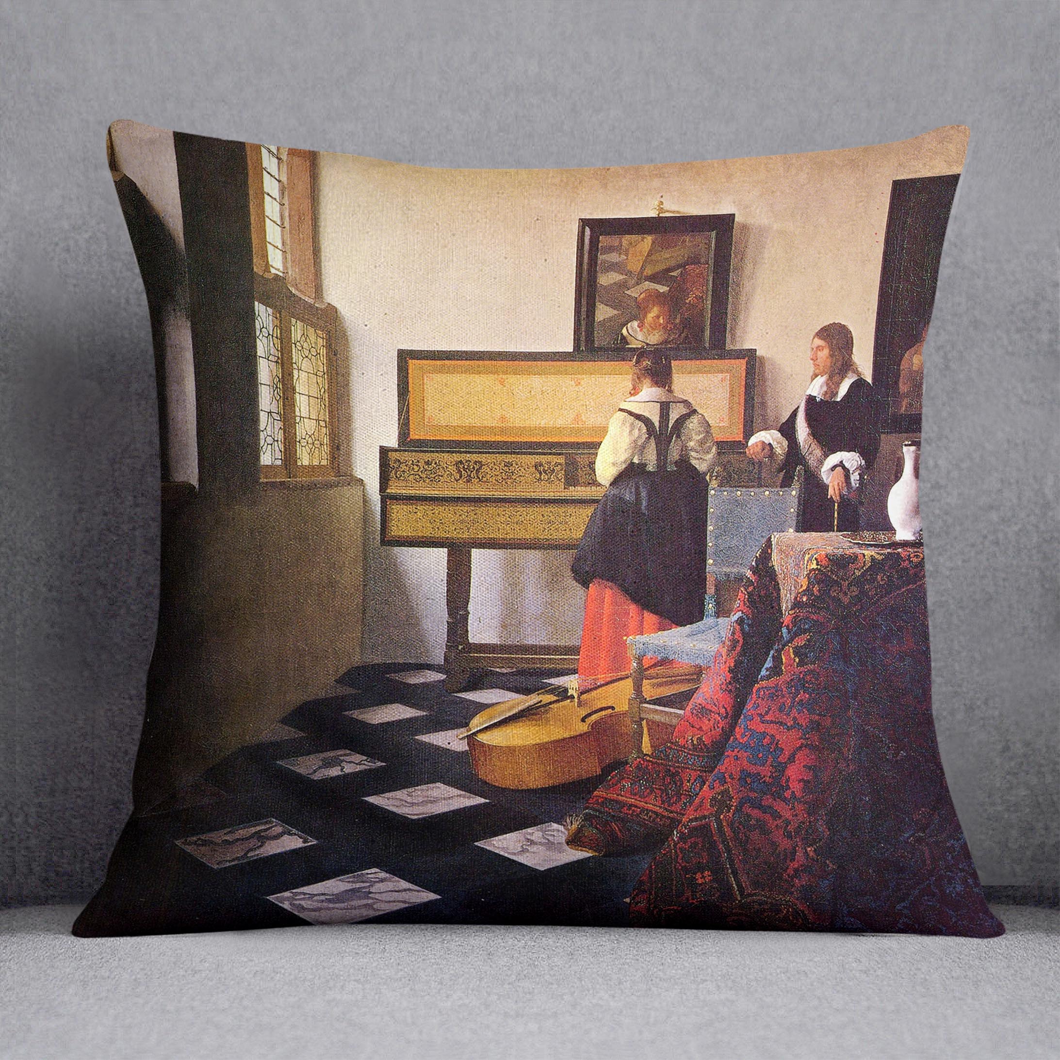 The music lesson by Vermeer Cushion