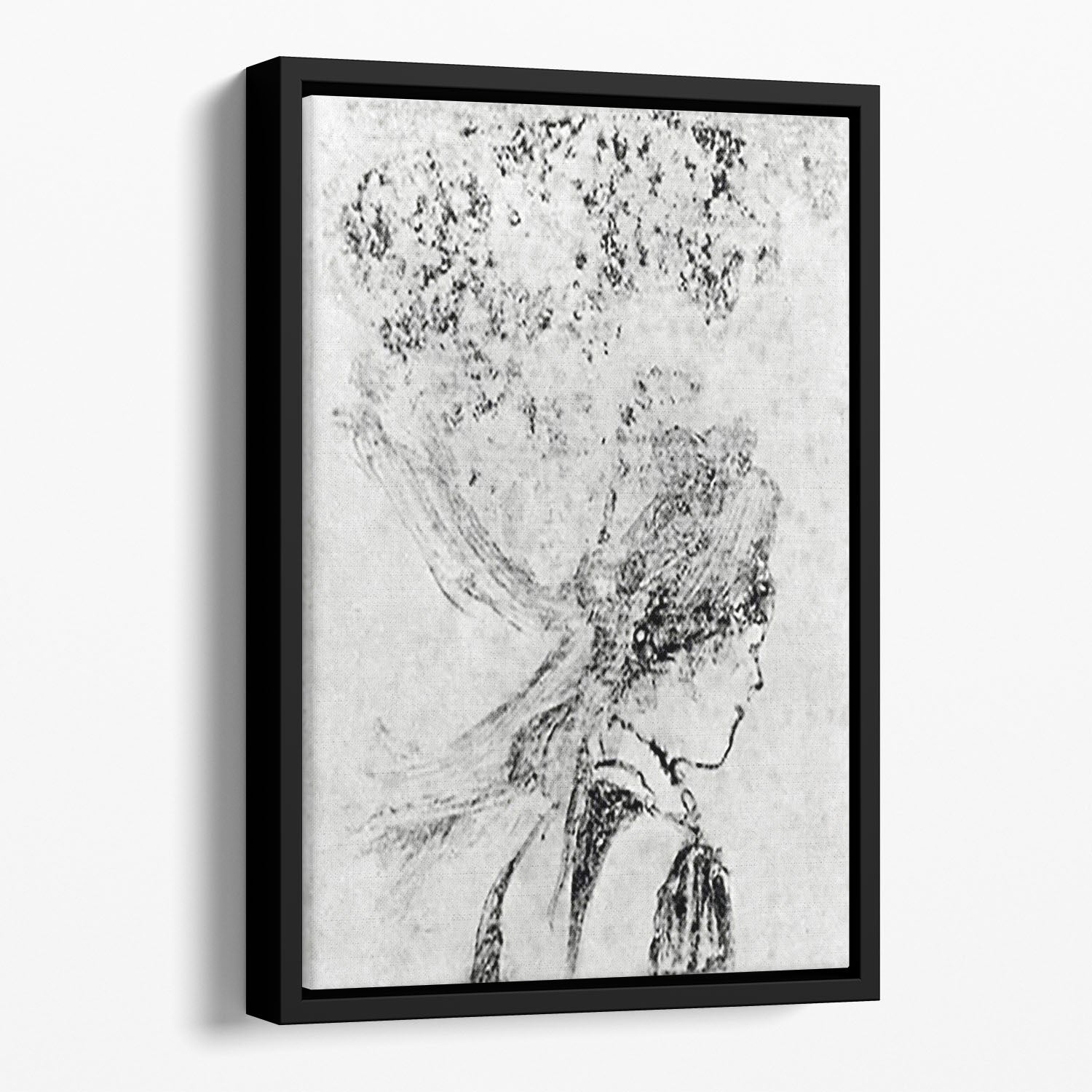 The nurse by Degas Floating Framed Canvas