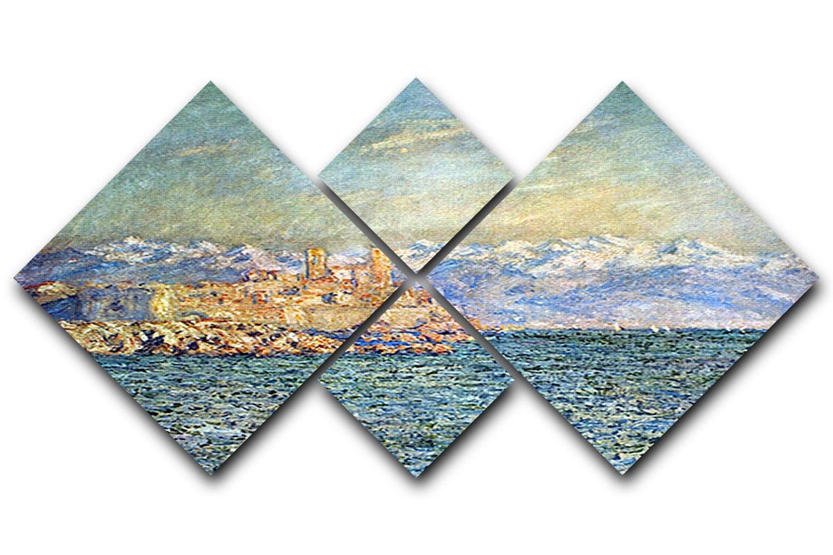 The old Fort in Antibes by Monet 4 Square Multi Panel Canvas  - Canvas Art Rocks - 1