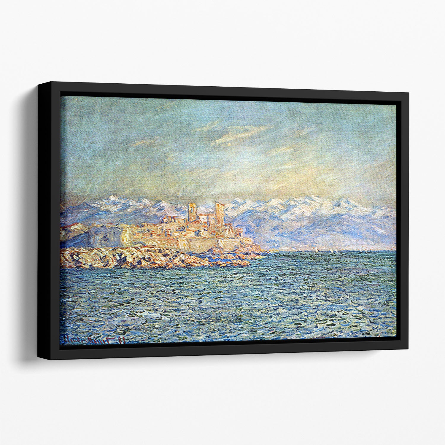 The old Fort in Antibes by Monet Floating Framed Canvas